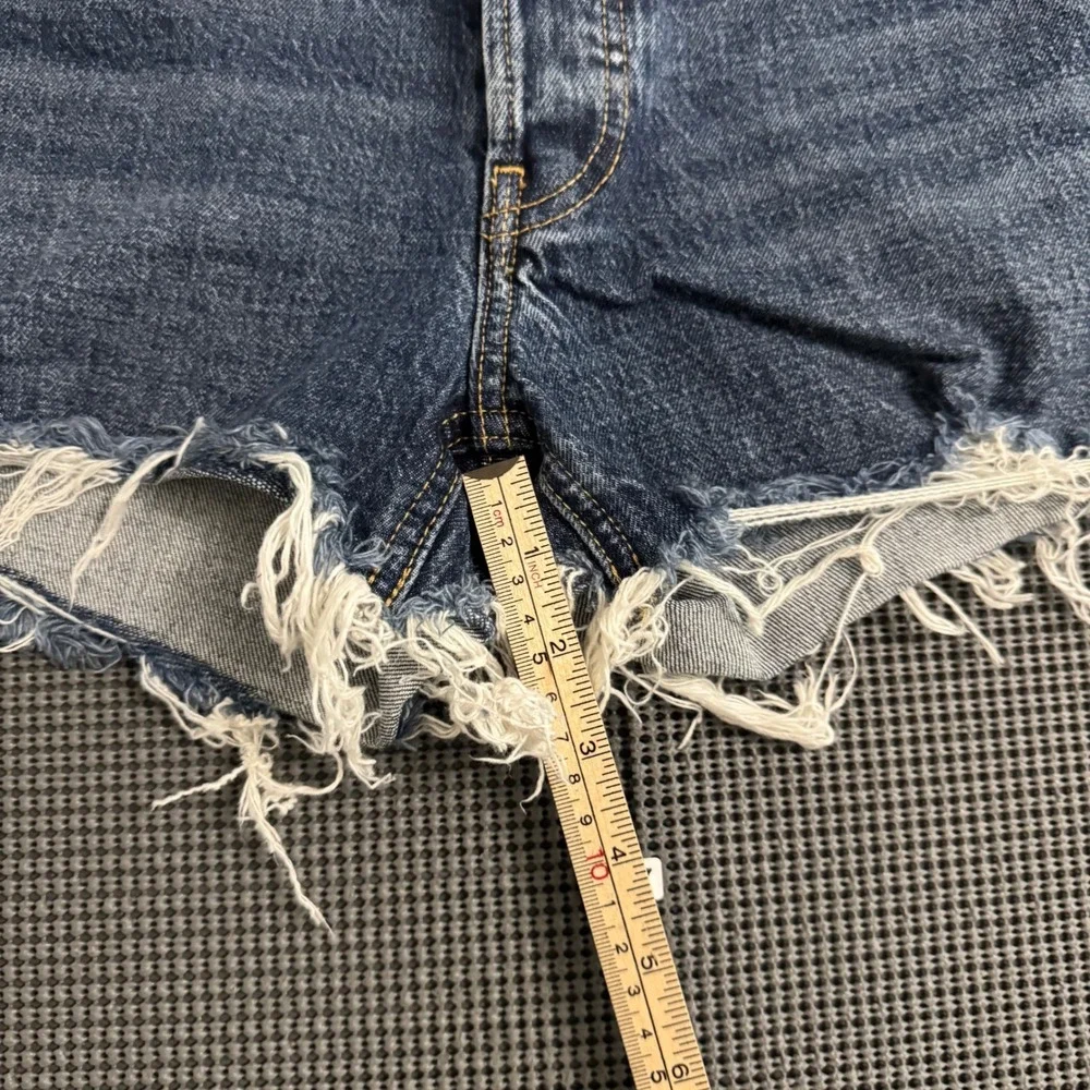 Gap Denim Cheeky Short High Rise Dark Wash Button Fly Frayed Hem Size 27 4R